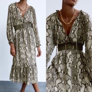 Zara snakeskin midi dress